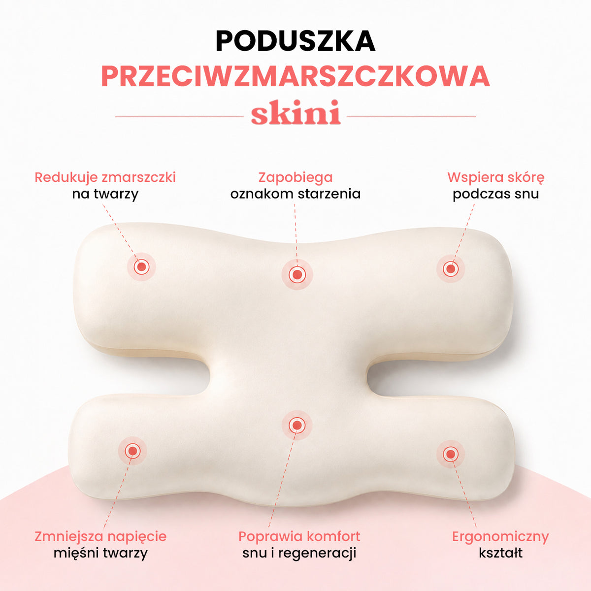 Skini - Poduszka Przeciwzmarszczkowa Satynowa